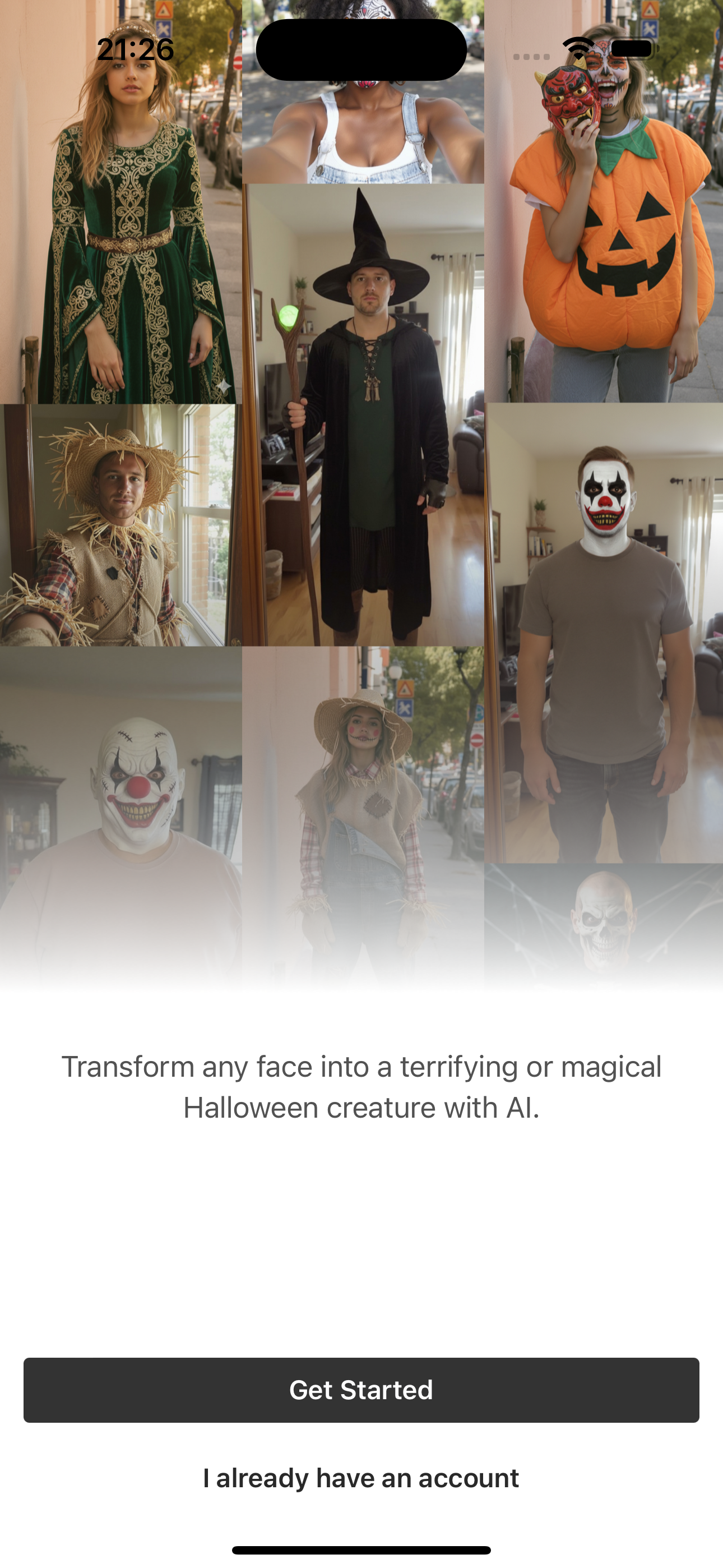Halloween photo editor app screenshot